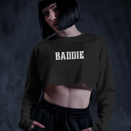 Baddie Energy - Black Crop Top