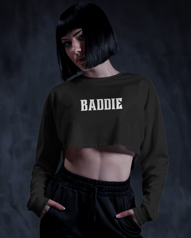 Baddie Energy - Black Crop Top