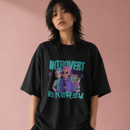 Introvert Energy – Oversized Graphic Tee